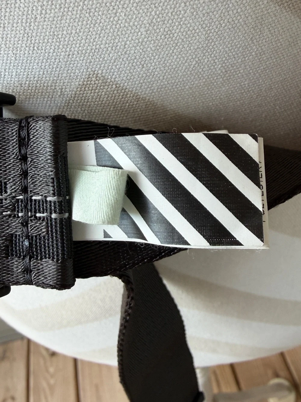 Off-White Classic Industrial Belt Black Webbing Belt with Matte Buckle
